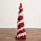 4ft. Pre-Lit Pop up Red & White Tinsel Christmas Tree, Multicolor Lights